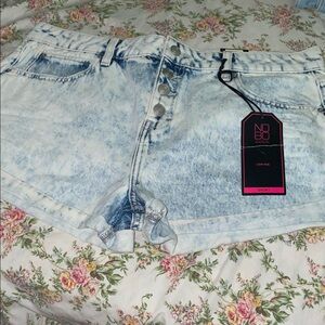 No Boundaries Acid Wash Jean Shorts